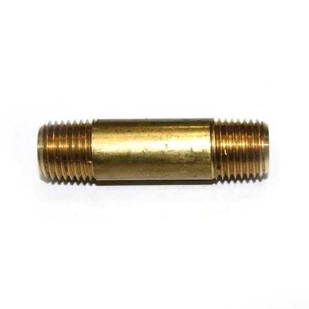 Interstate Pneumatics 1/4 Inch NPT Male Brass Nipple - 2 Inch Extension FA414LN
